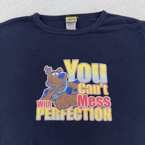 Scooby-Doo Shirt Womens 2XL Navy Blue Cartoon Network Graphic Tee Boxy